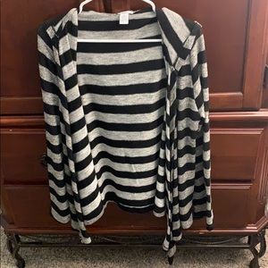 Black and grey striped cardigan